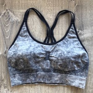 Champion grey/black acid wash sports bra small